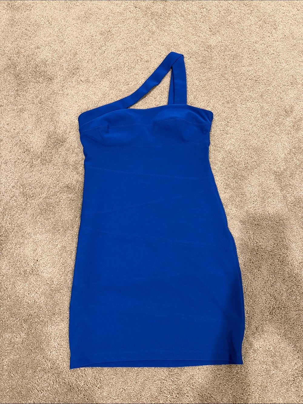 City Triangles One-Shoulder Cobalt Bodycon Dress